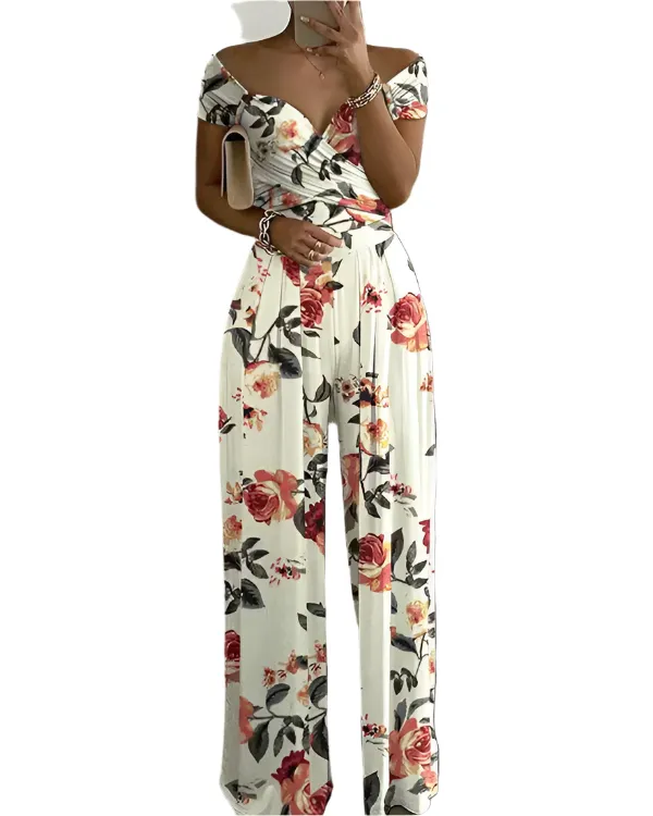 Lyka – Elegant Drop Shoulder Printed Jumpsuit for Women
