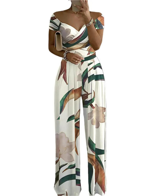Lyka – Elegant Drop Shoulder Printed Jumpsuit for Women
