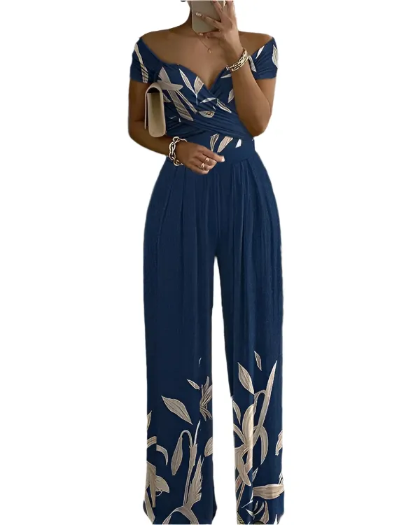 Lyka – Elegant Drop Shoulder Printed Jumpsuit for Women