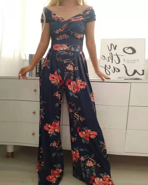Lyka – Elegant Drop Shoulder Printed Jumpsuit for Women