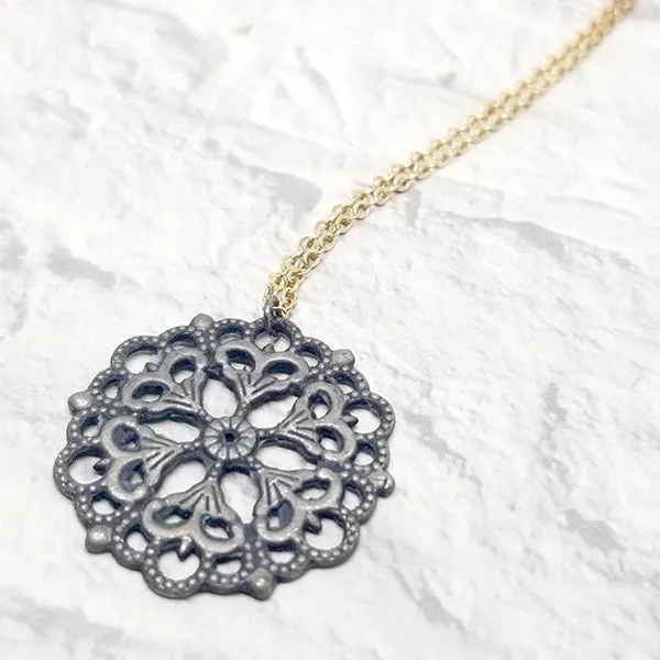 Mandala 01 Mixed Metals Pendant