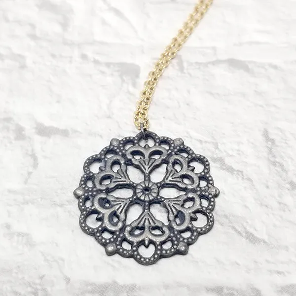 Mandala 01 Mixed Metals Pendant