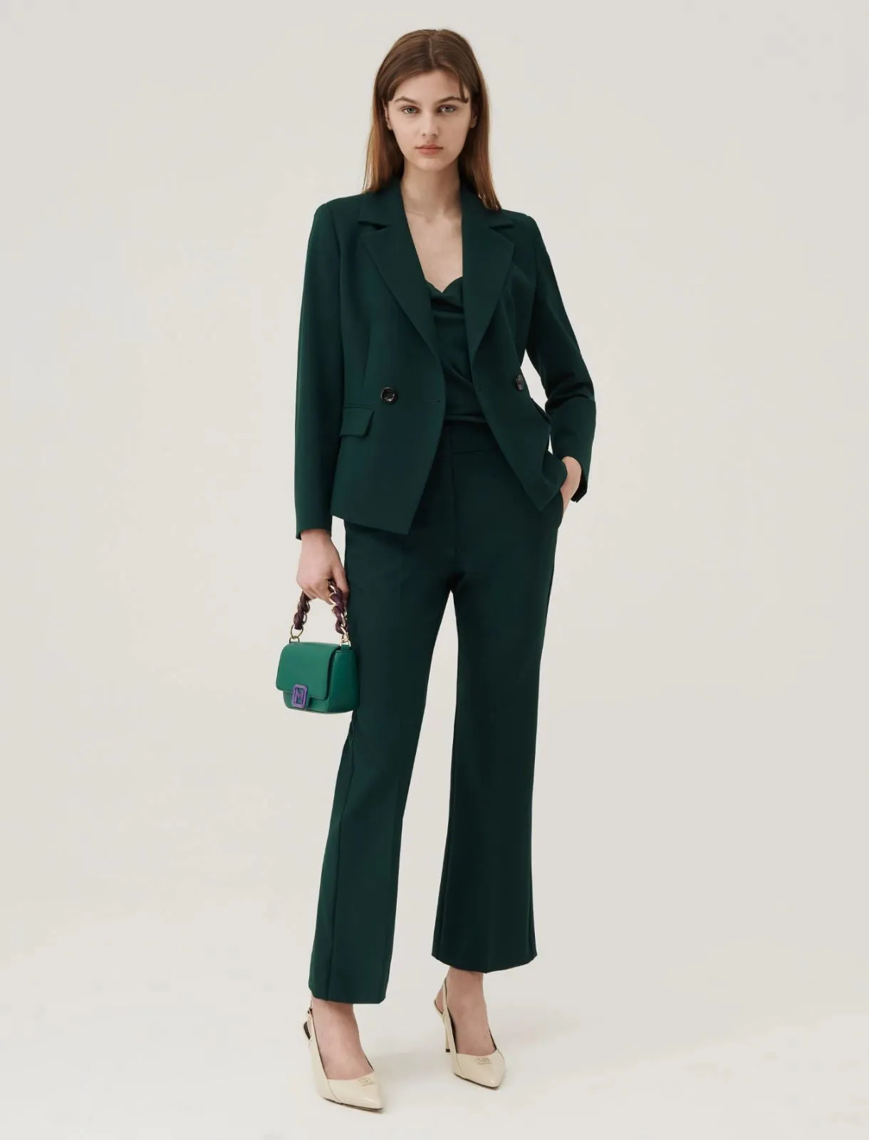 Marella - Curzio Flared Trouser - Dark Green
