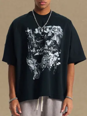 Men's Round Neck Half Sleeve Graphic T-Shirt