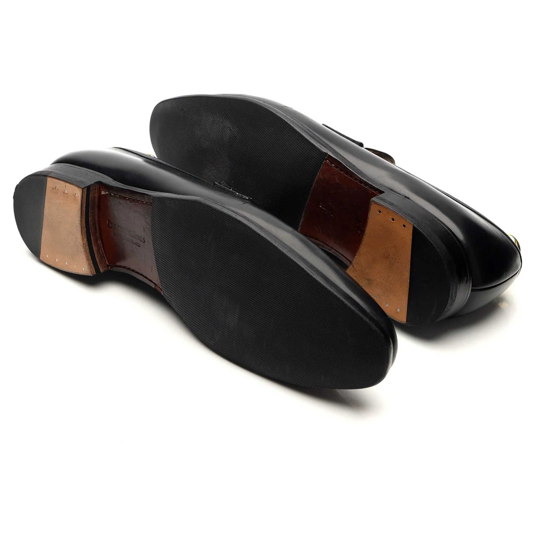 'Merton' Black Leather Loafers UK 8 E
