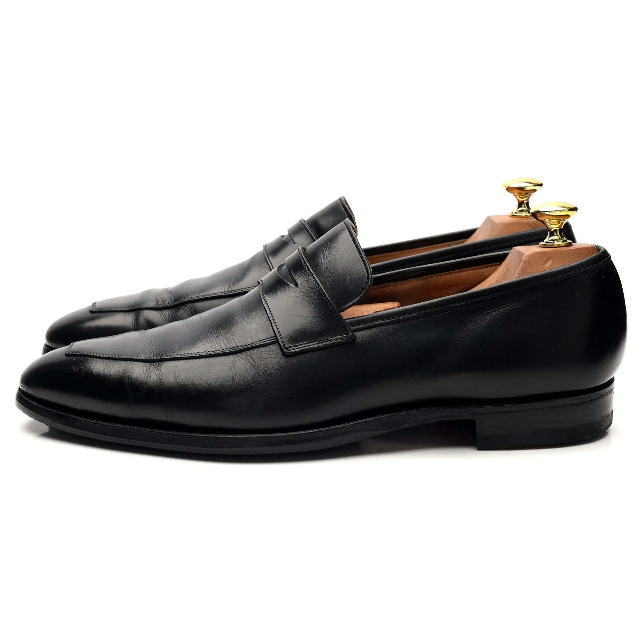 'Merton' Black Leather Loafers UK 8 E