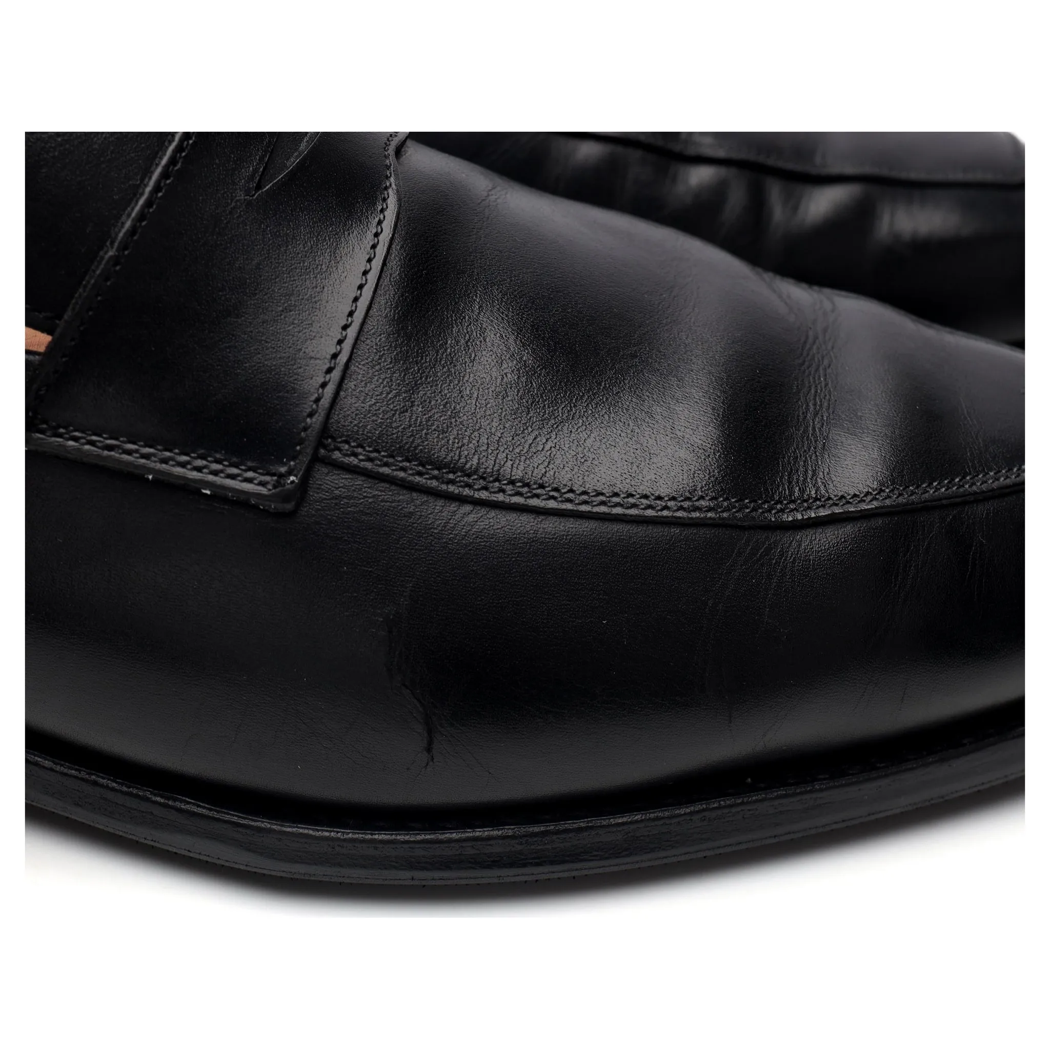 'Merton' Black Leather Loafers UK 8 E