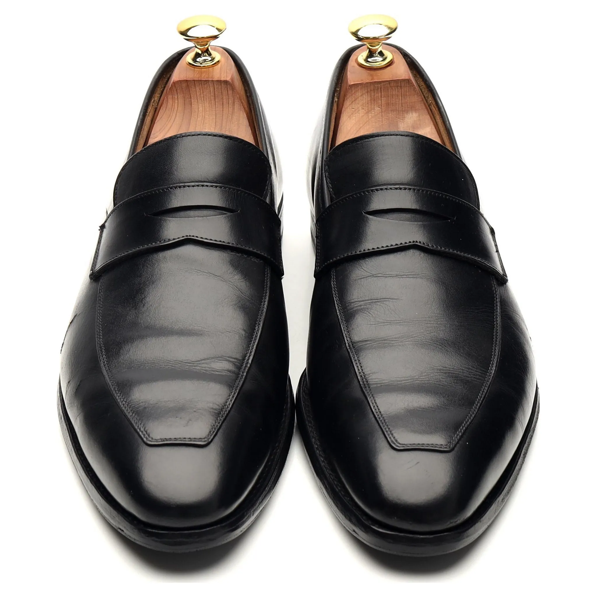 'Merton' Black Leather Loafers UK 8 E