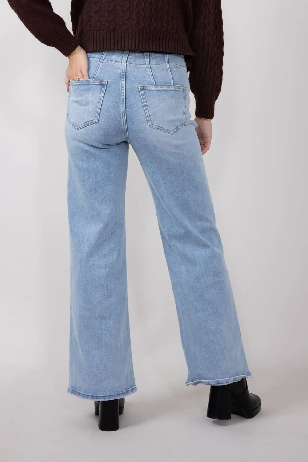 Mica High Rise Wide Leg Jeans for Women in Light Wash | MDP-W506LT
