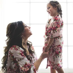 Mom & Daughter Floral Robes, Mother Daughter Matching Robes, Mommy and Me Outfit, Spa Robe, Kids Robe, Matching Robes