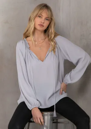 Moonstone Beaded Peasant Top