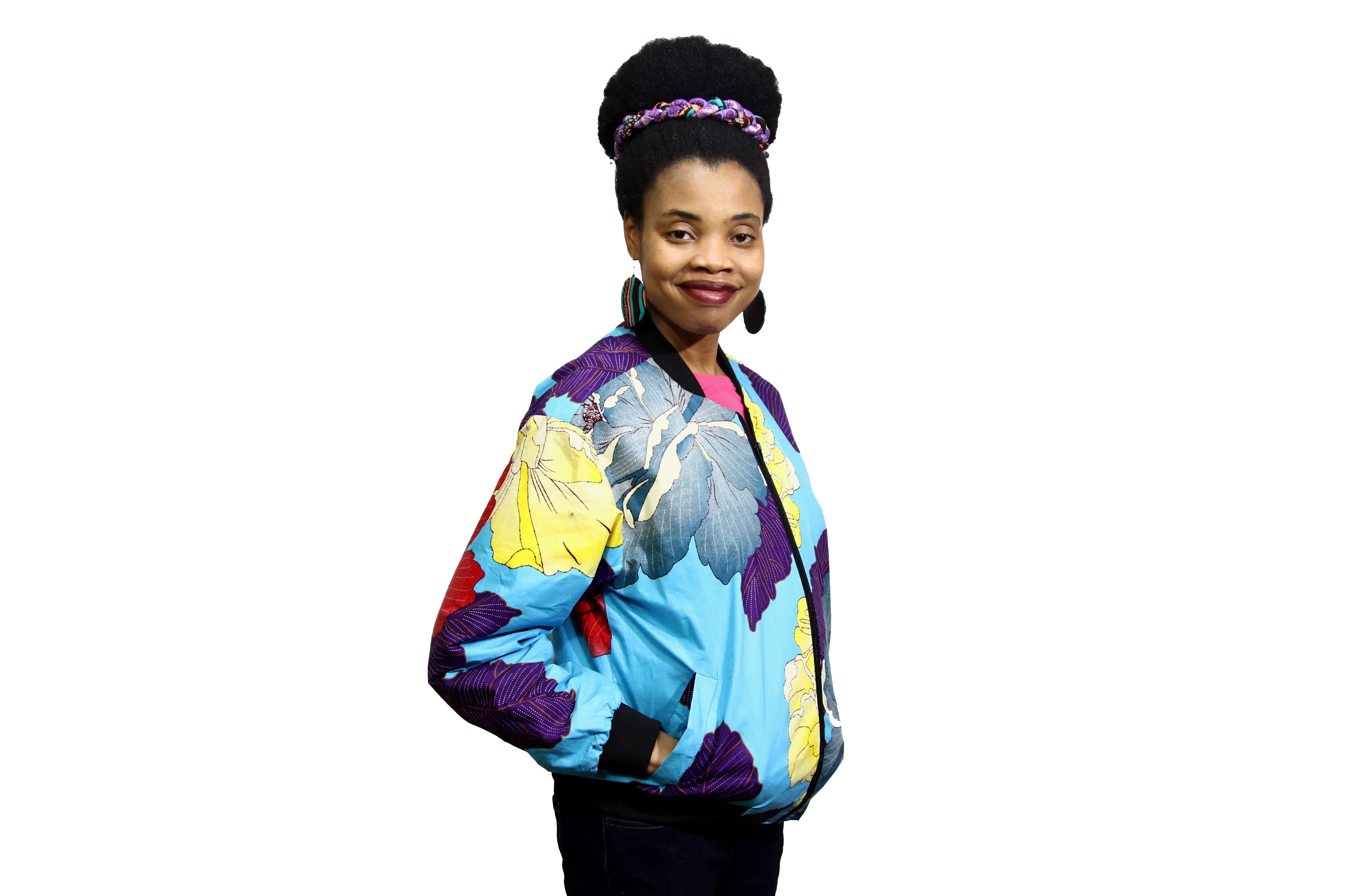 Multifloral Ankara Women's Bomber Jacket