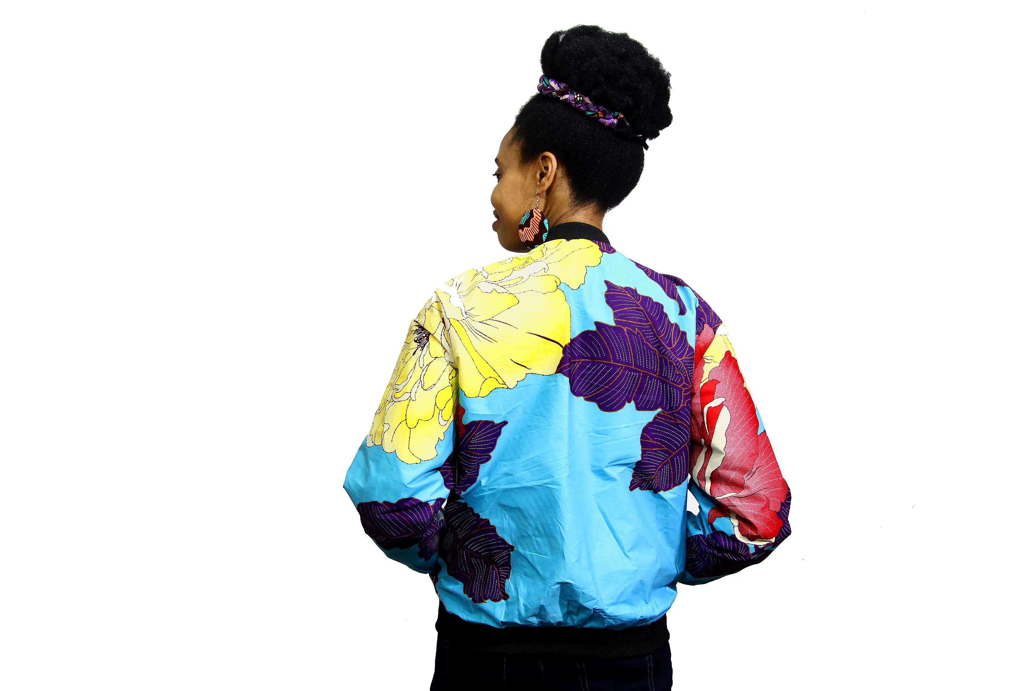 Multifloral Ankara Women's Bomber Jacket