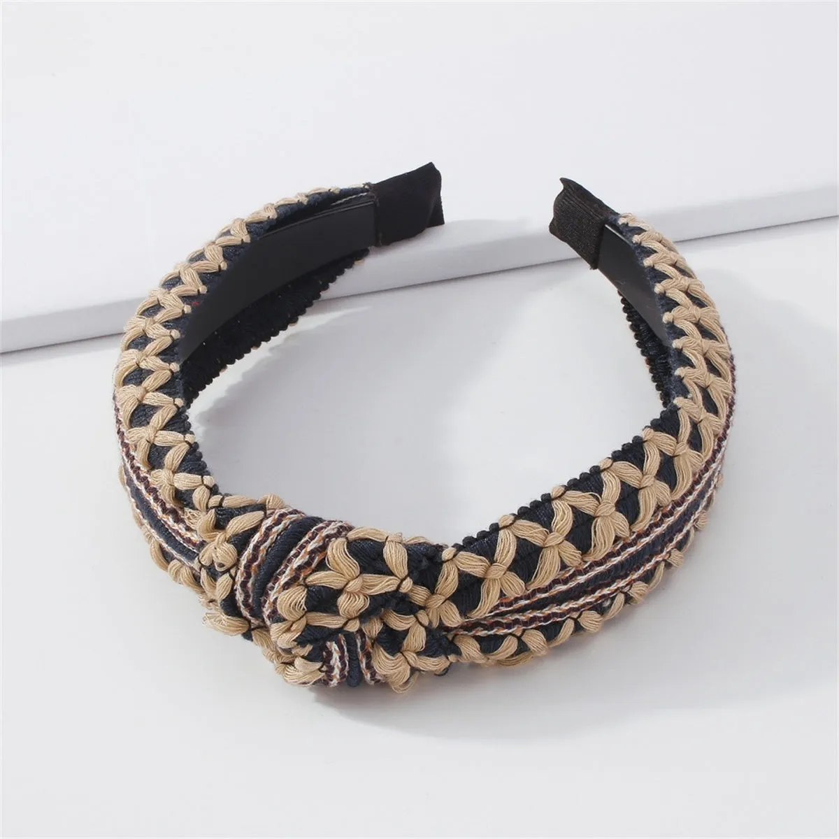 Navy Blue Weave Knot Headband
