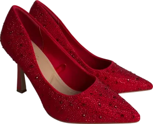 New Look Red Diamonte Pointed Heels UK 8 EU 41 👠