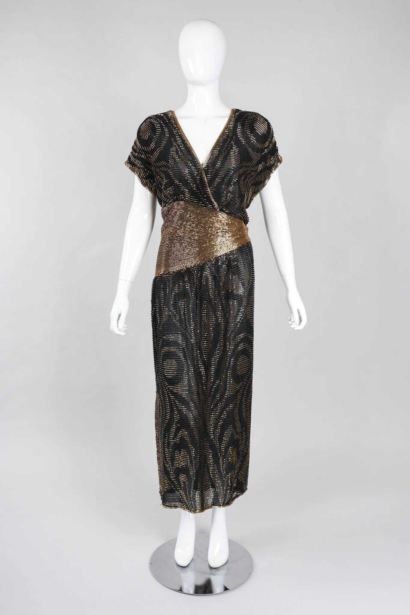 Nights Beaded Kimono Sleeve Gown