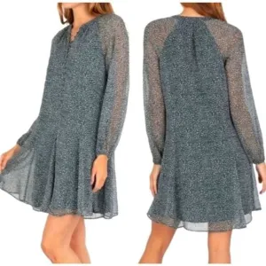 NWT Joie Limited Edition Artic Animal Spot Print Women's Balloon Sleeve Dress L