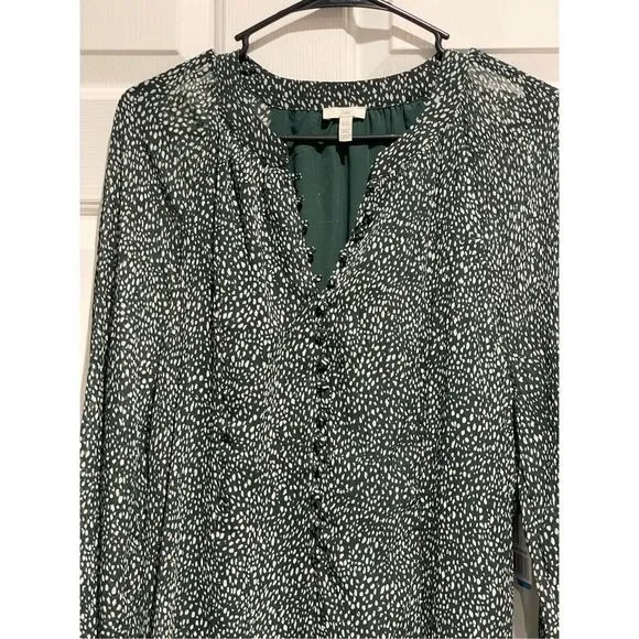 NWT Joie Limited Edition Artic Animal Spot Print Women's Balloon Sleeve Dress L