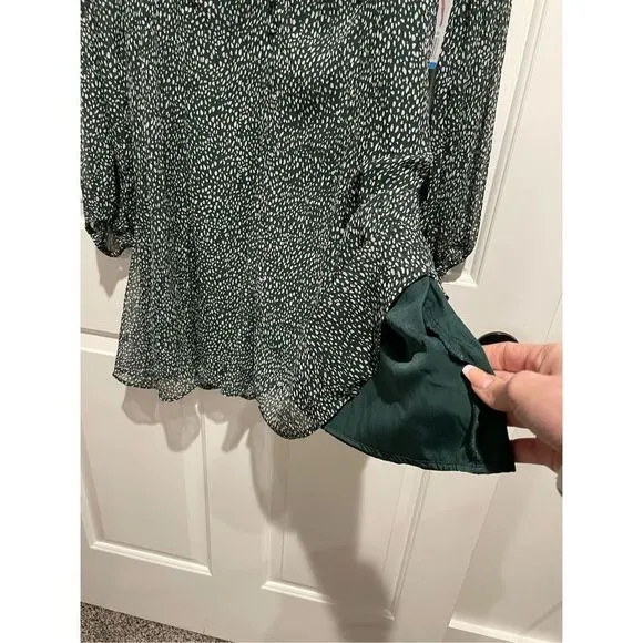 NWT Joie Limited Edition Artic Animal Spot Print Women's Balloon Sleeve Dress L