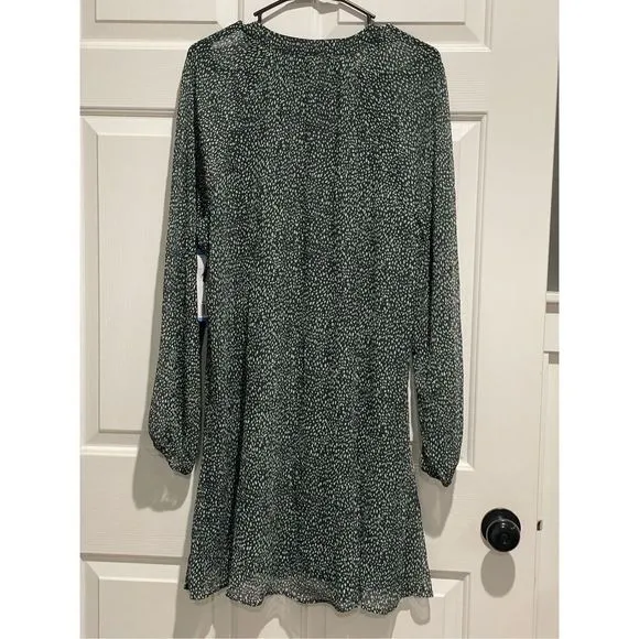 NWT Joie Limited Edition Artic Animal Spot Print Women's Balloon Sleeve Dress L