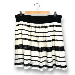 NWT Maeve Anthropologie Womens Size L Black &amp; White Striped Skirt Party Cocktail