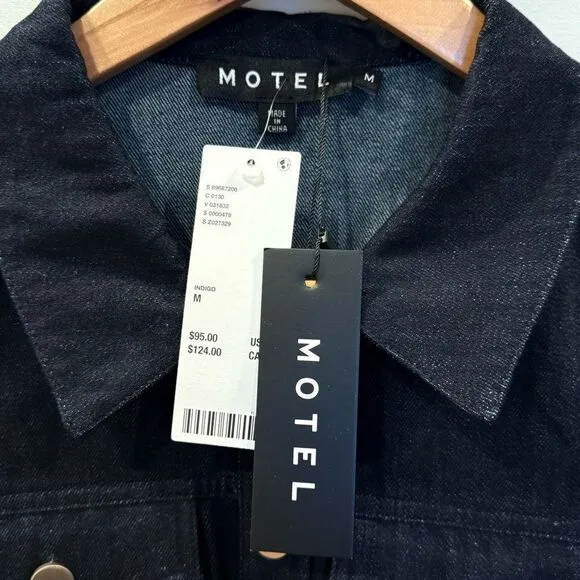 NWT Urban Outfitters Motel Reiga Smock Mini Denim Dress - &quot;Indigo&quot; - Women's M