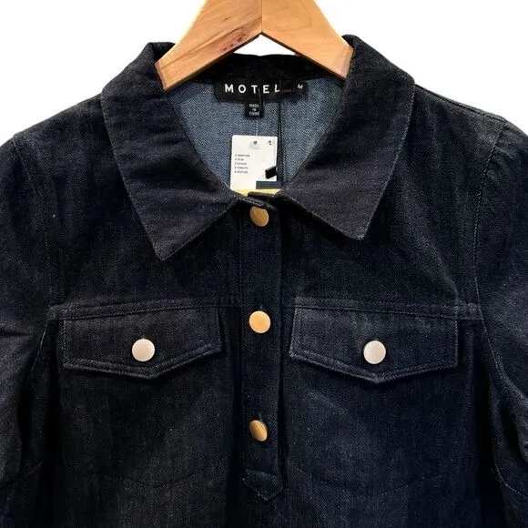 NWT Urban Outfitters Motel Reiga Smock Mini Denim Dress - &quot;Indigo&quot; - Women's M