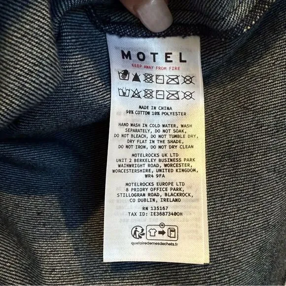 NWT Urban Outfitters Motel Reiga Smock Mini Denim Dress - &quot;Indigo&quot; - Women's M