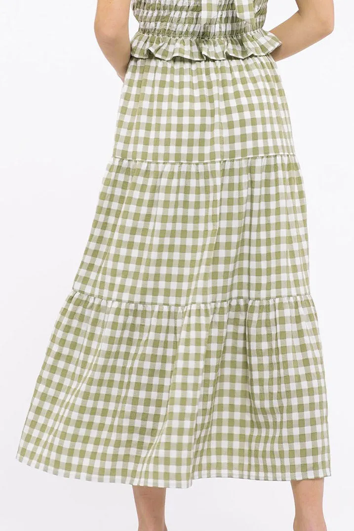 Olive Juice Gingham Skirt