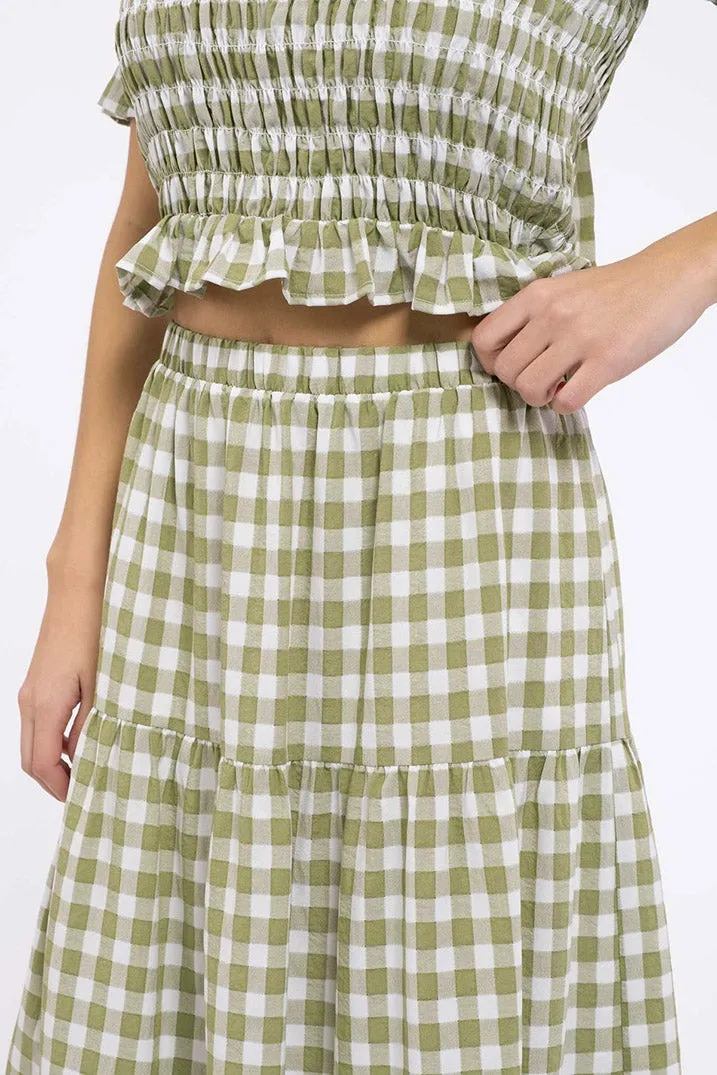 Olive Juice Gingham Skirt