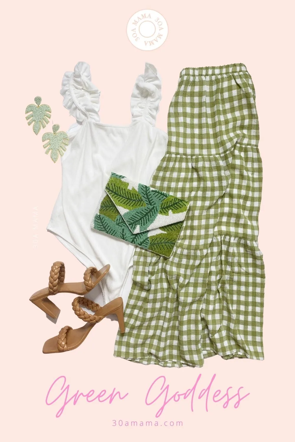 Olive Juice Gingham Skirt