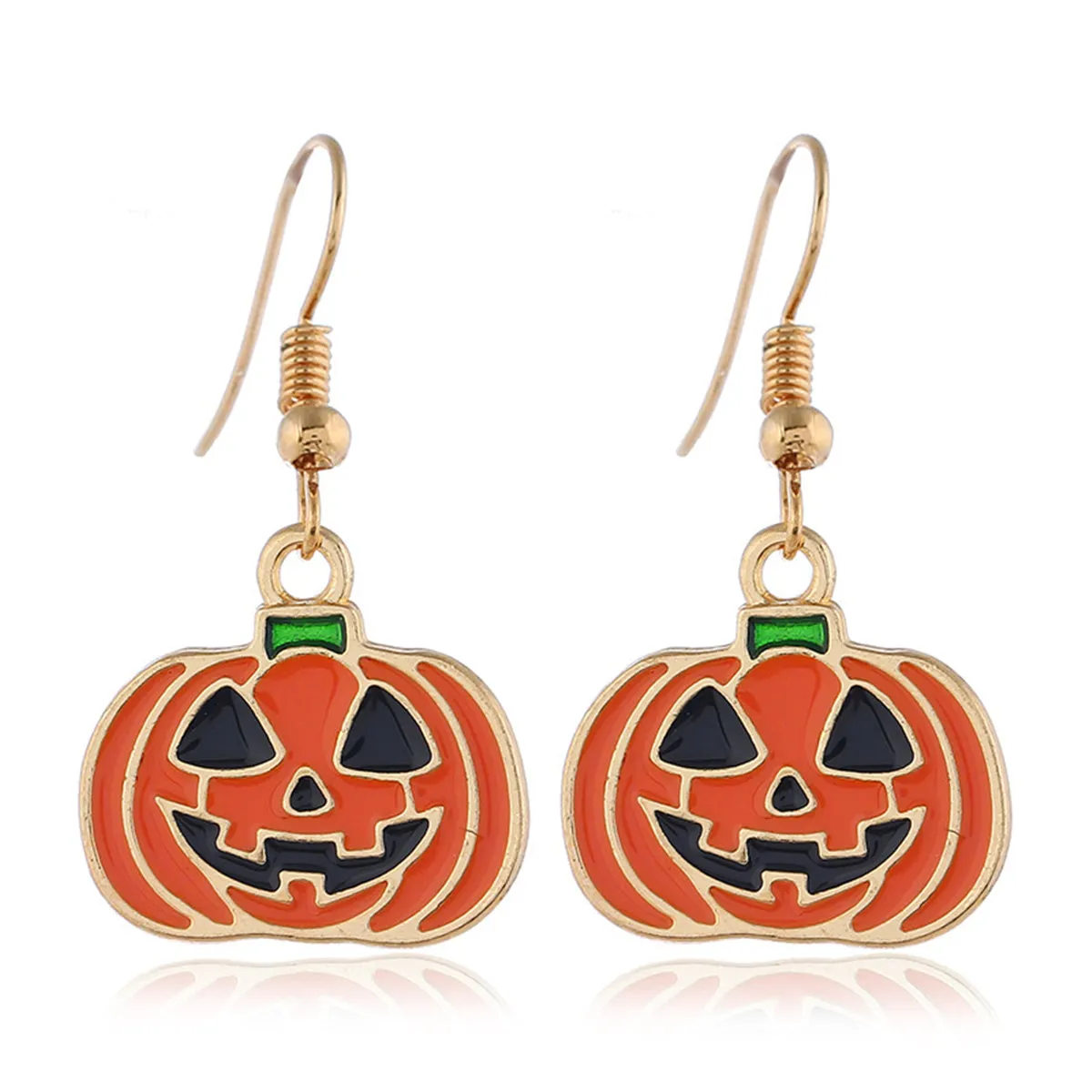 Orange Enamel & 18K Gold-Plated Pumpkin Drop Earrings & Pendant Necklace Set