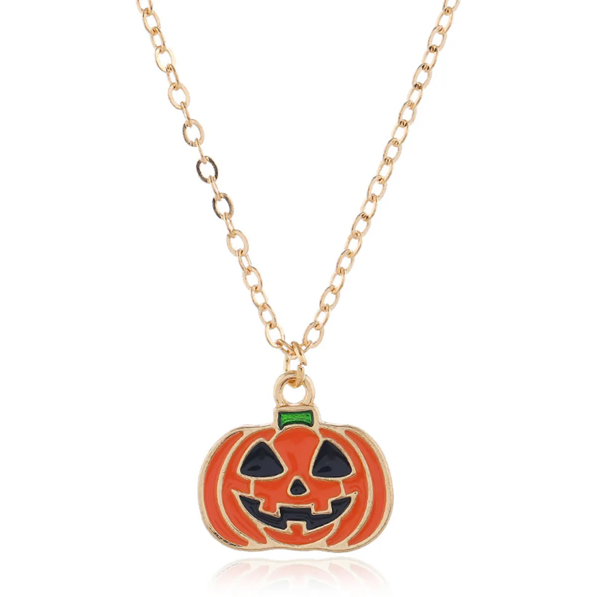 Orange Enamel & 18K Gold-Plated Pumpkin Drop Earrings & Pendant Necklace Set