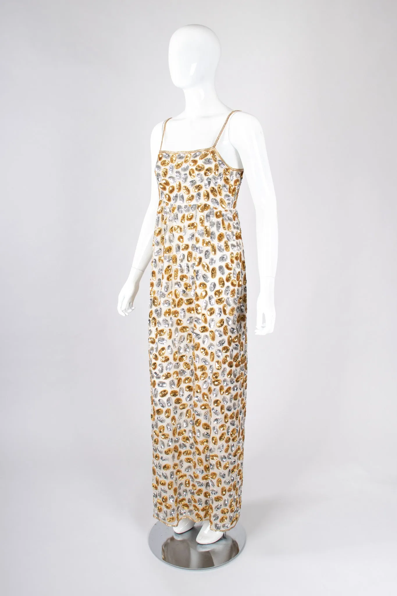 Oval Sequin Slip Dress