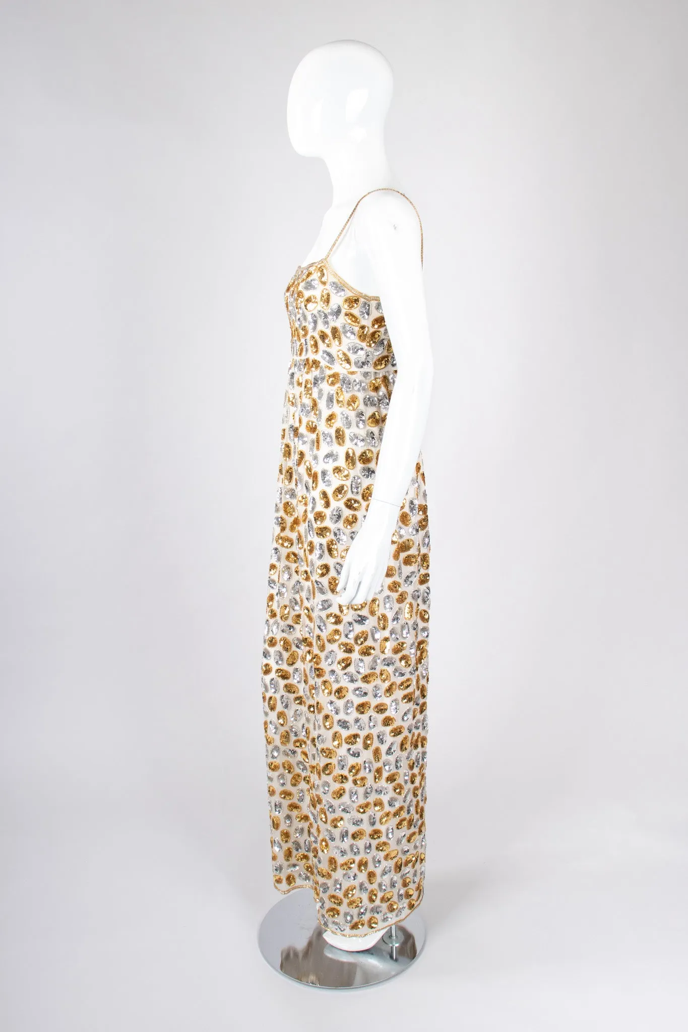 Oval Sequin Slip Dress