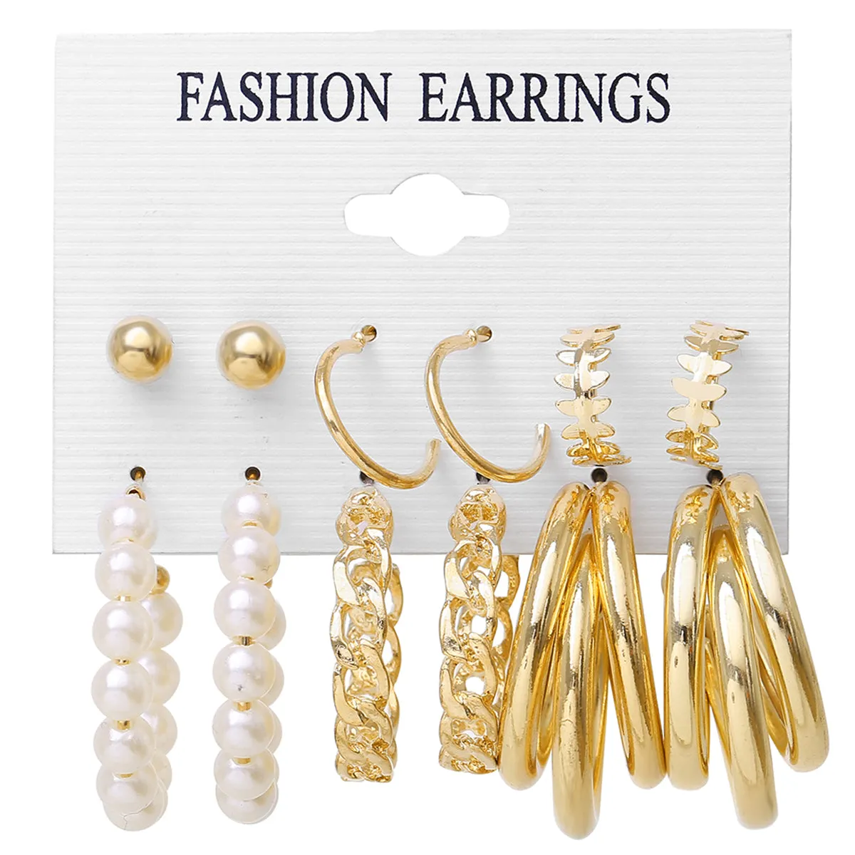 Pearl & 18K Gold-Plated Hoop Earring Set