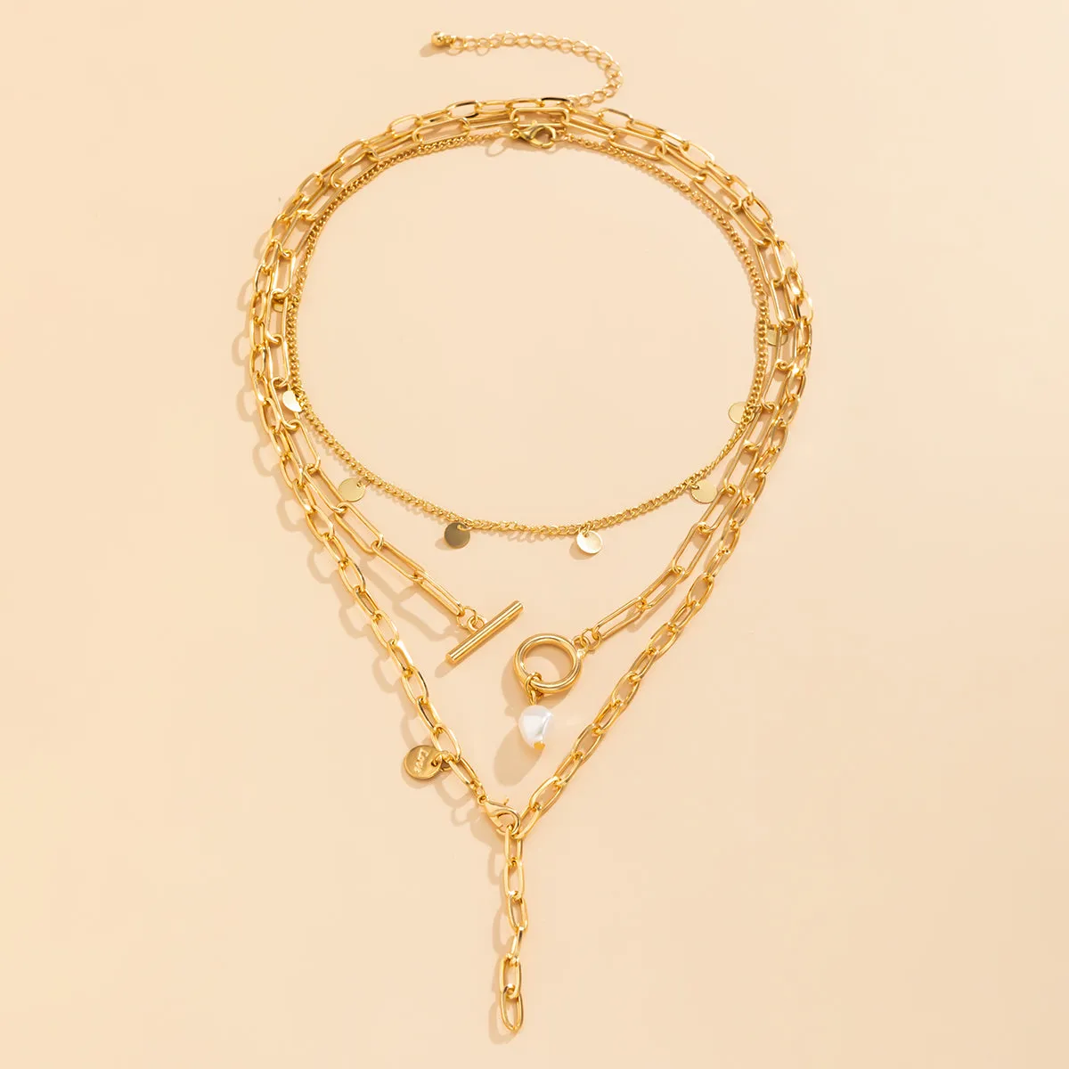 Pearl & 18K Gold-Plated Lariat Necklace Set