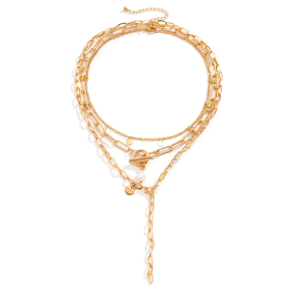 Pearl & 18K Gold-Plated Lariat Necklace Set