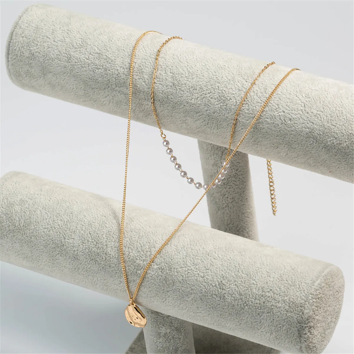 Pearl & 18K Gold-Plated Layered Pendant Necklace