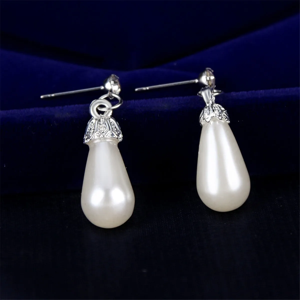 Pearl & Cubic Zirconia Teardrop Pendant Necklace Set