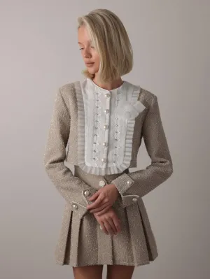Pearl-Embellished Tweed Set