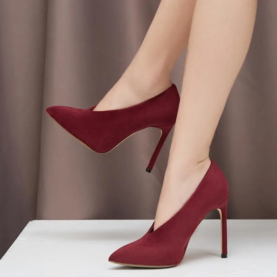 Petite Feet Pointed V Cut Heel Pumps GS397
