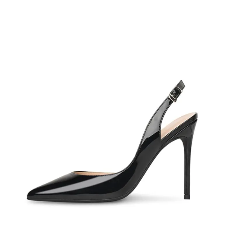 Petite Side Empty Slingback Pointed Heels ES56