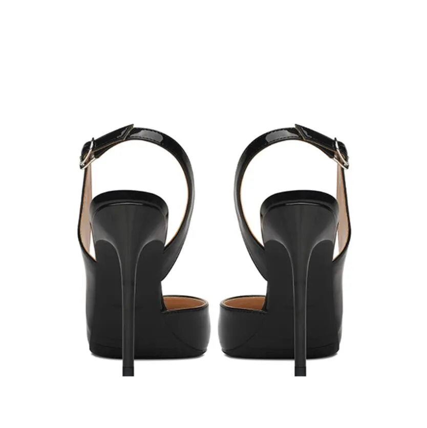 Petite Side Empty Slingback Pointed Heels ES56