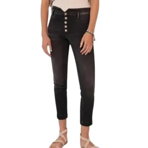 Pilcro and the Letterpress Anthropologie Black High Rise Slim Fit Jeans size 28