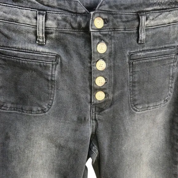 Pilcro and the Letterpress Anthropologie Black High Rise Slim Fit Jeans size 28