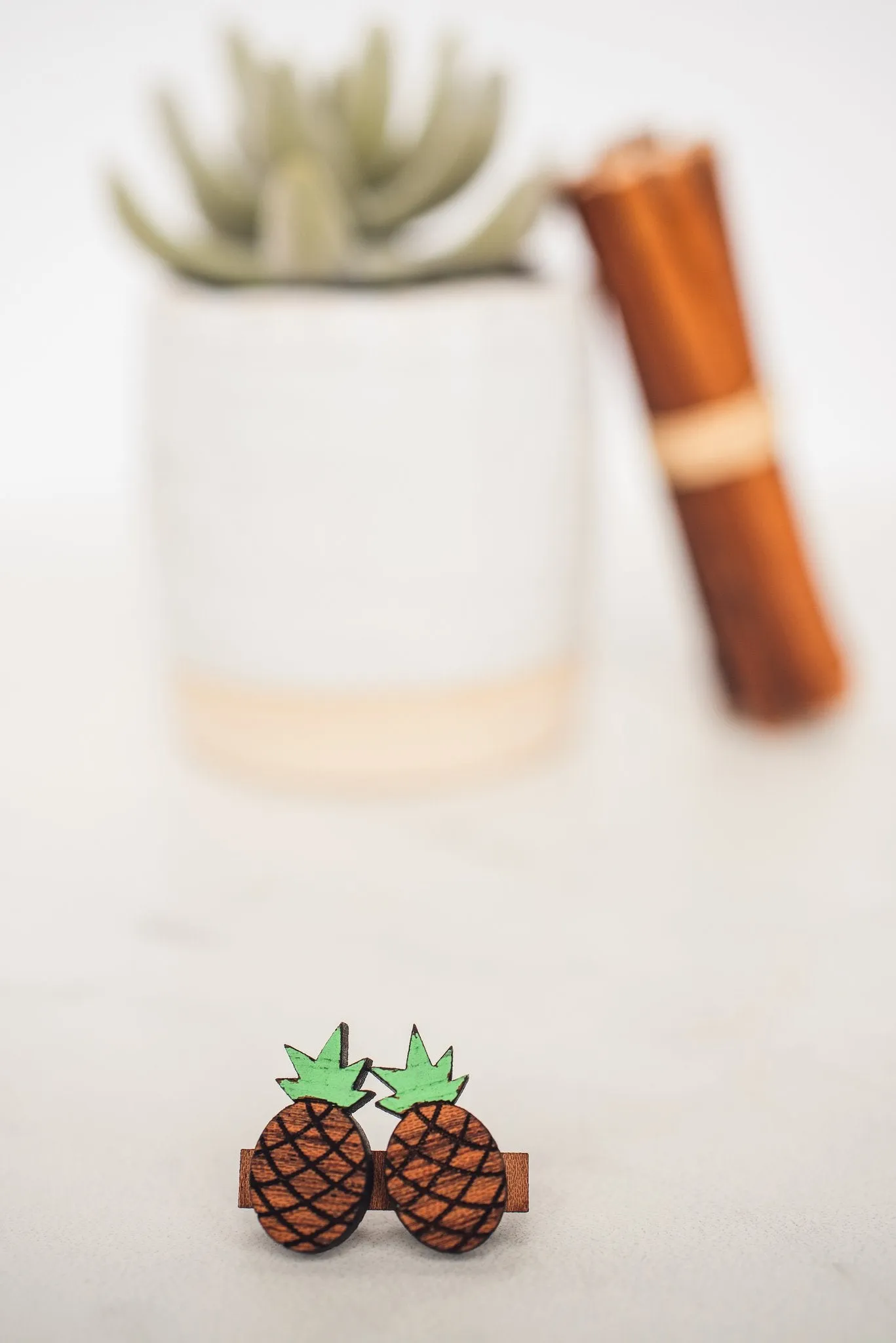 Pineapple Wooden Stud Earrings