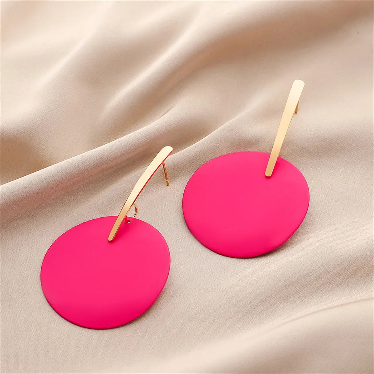 Pink Acrylic & 18K Gold-Plated Round Drop Earrings