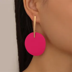 Pink Acrylic & 18K Gold-Plated Round Drop Earrings