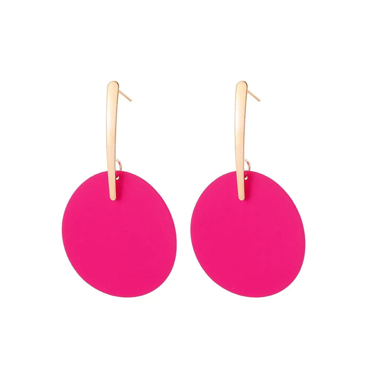 Pink Acrylic & 18K Gold-Plated Round Drop Earrings